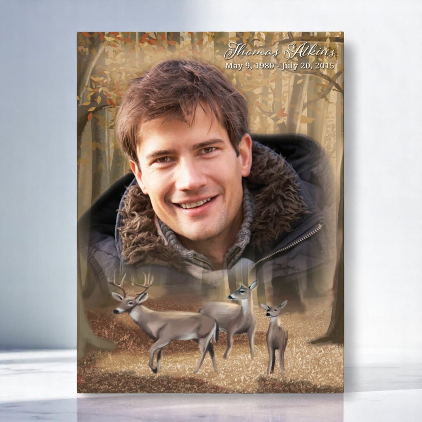 Deer Funeral Memorial Poster Portrait