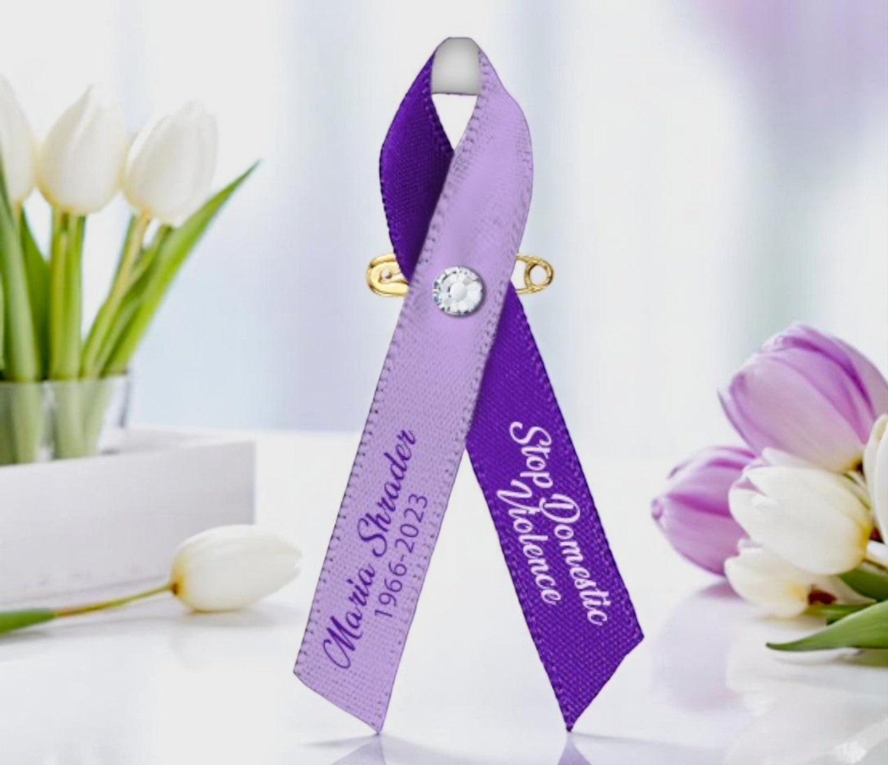 Domestic Violence Awareness Ribbon (Purple) - Pack of 10