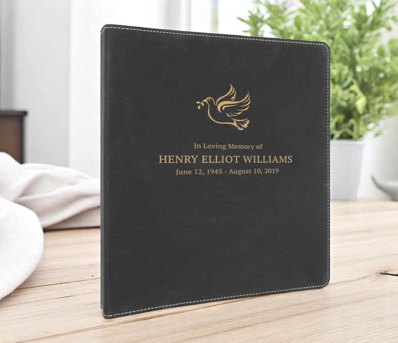 3 Ring Binder Dove of Peace Funeral Guest Book
