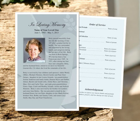 Dove Funeral Flyer Template