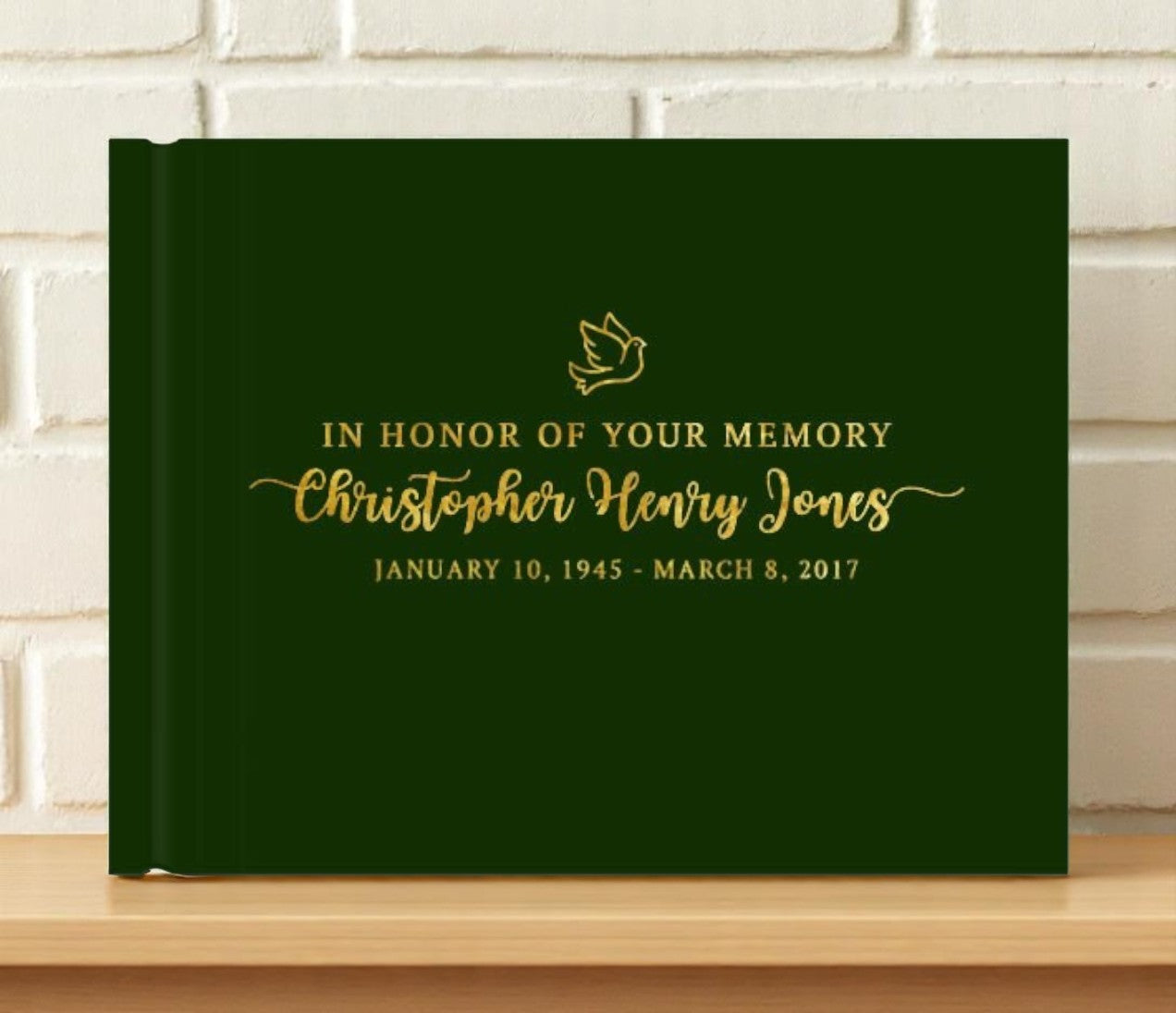 Dove Peace Landscape Funeral Guest Book