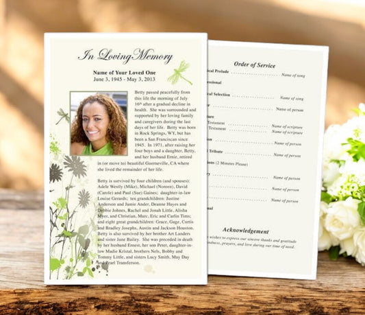 Dragonfly Funeral Flyer Template