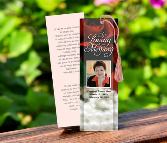 Elegance Memorial Bookmark Template