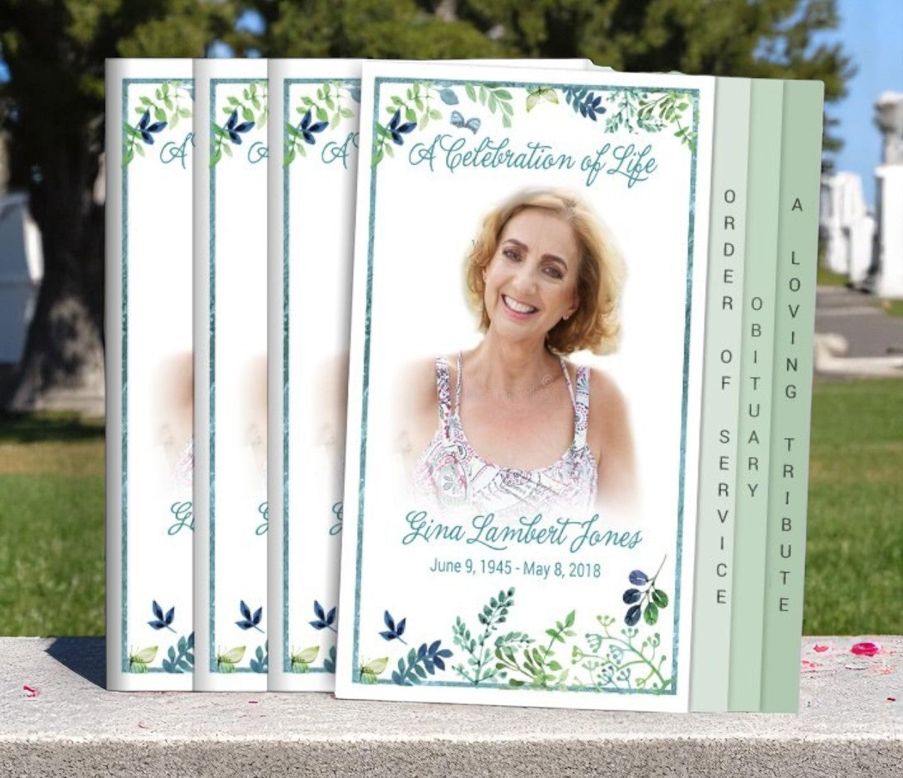 Endearment 8-Sided Graduated Funeral Program Design & Print (Pack 50)