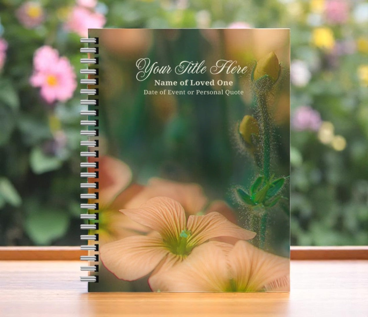 Floral Wire Bind Funeral Guest Book