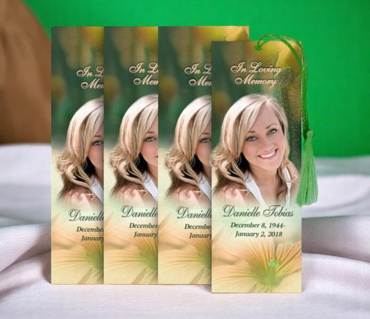 Floral Memorial Bookmark Design & Print (Pack of 50)