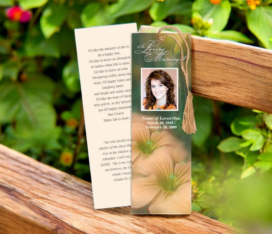 Floral Memorial Bookmark Template