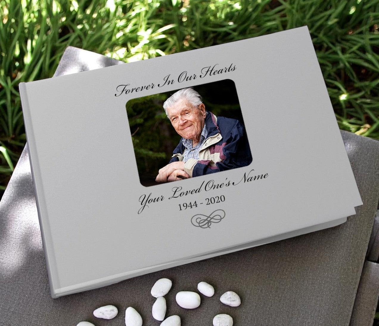 Flourish Linen Landscape Funeral Guest Book