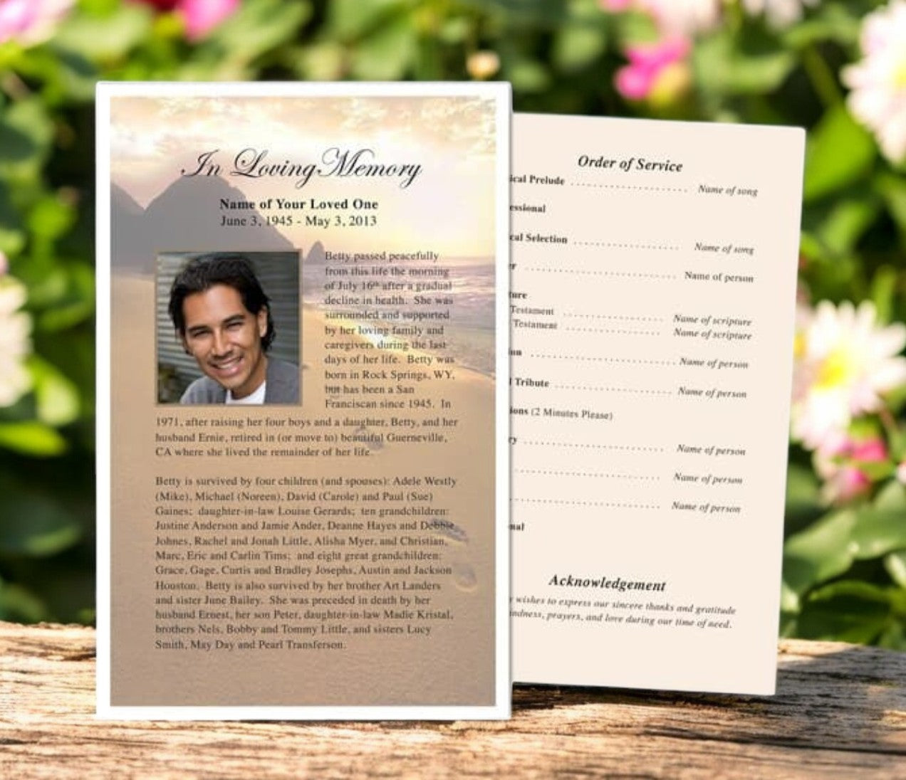Footprints Funeral Flyer Template