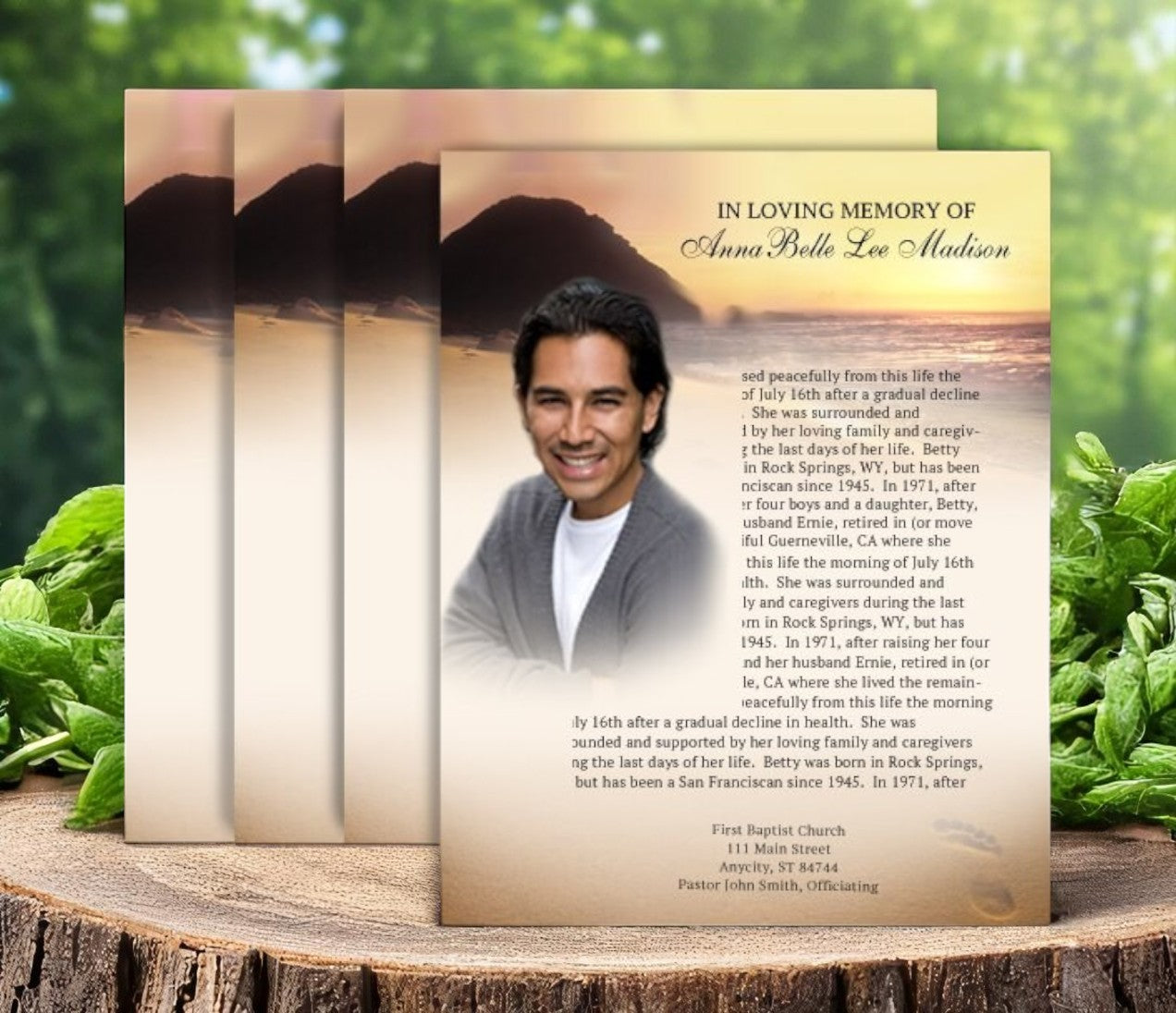 Footprints Funeral Flyer Design & Print (Pack of 50)
