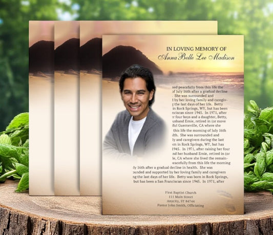 Footprints Funeral Flyer Design & Print (Pack of 50)