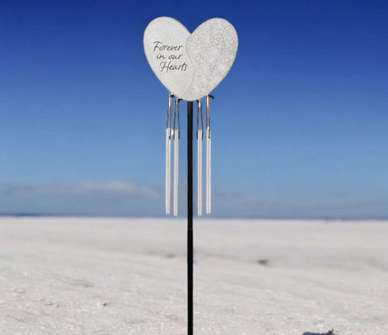 Forever In Our Hearts Garden Chimes Stake - Funeral Program - Site Funeral Programs & Templates