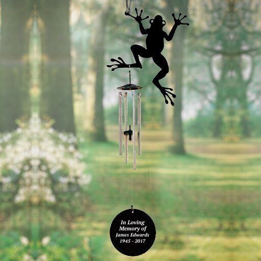 Frog Silhouette In Loving Memory Memorial Wind Chime - Funeral Program - Site Funeral Programs & Templates