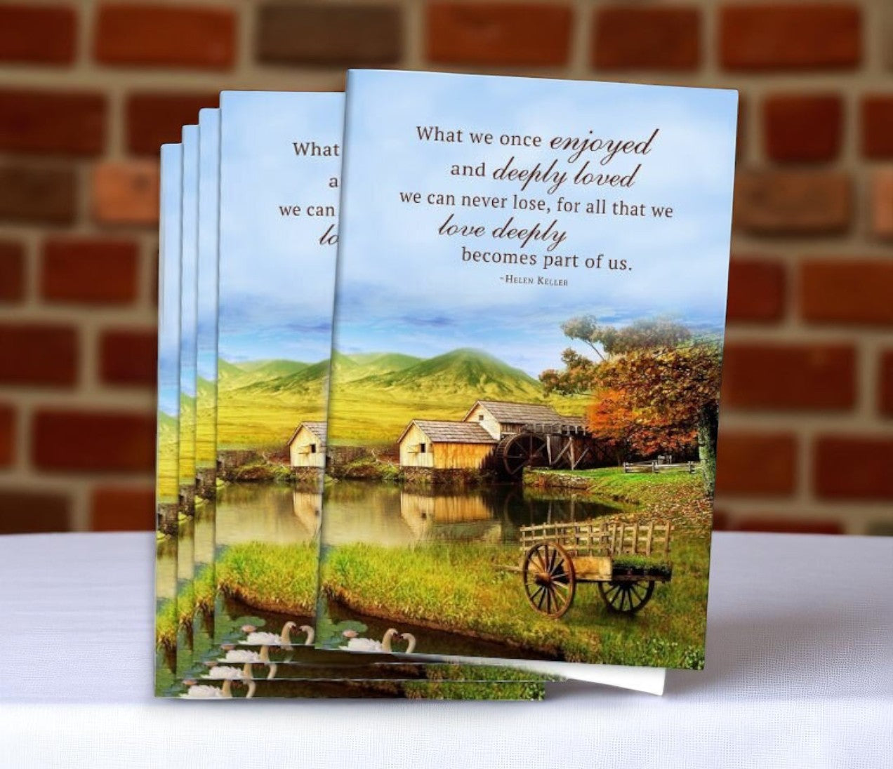 Farm Landscape Funeral Program Paper (Pack of 25)
