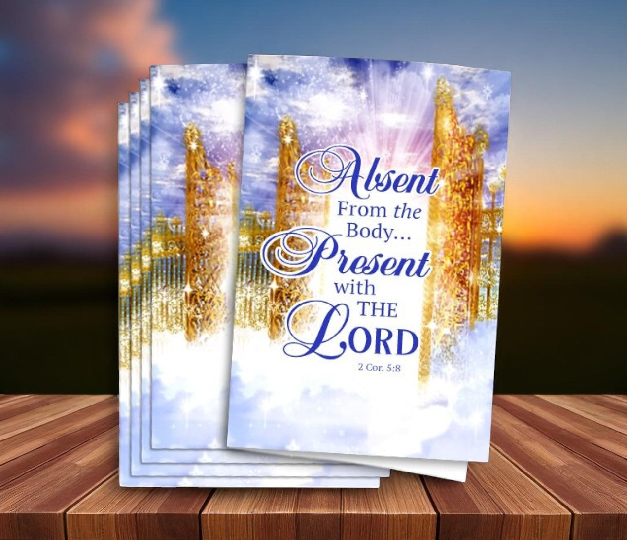 Golden Pathway Funeral Program Paper (Pack of 25)