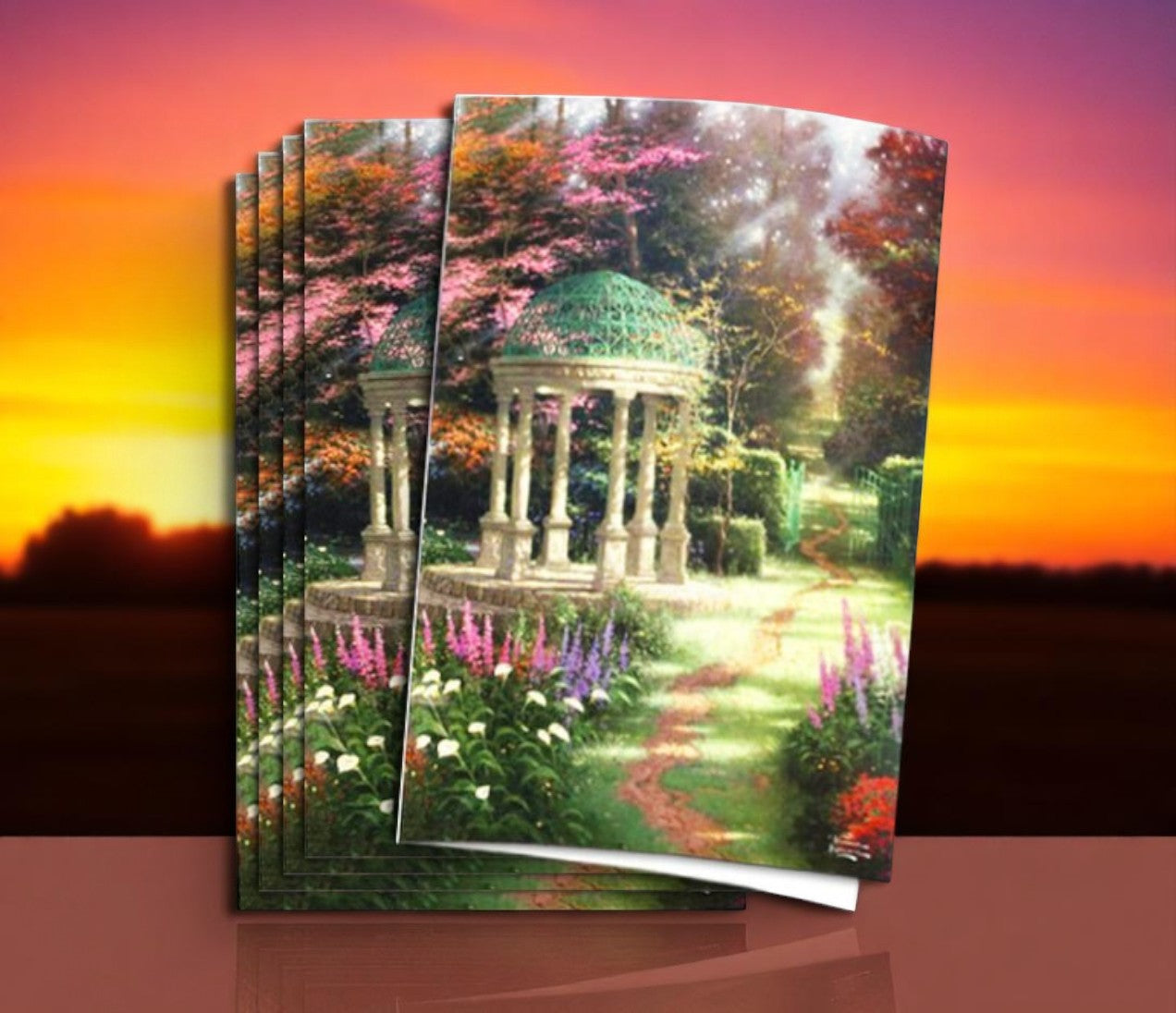 Thomas Kinkade Garden of Prayer Funeral Paper (Pack of 25)