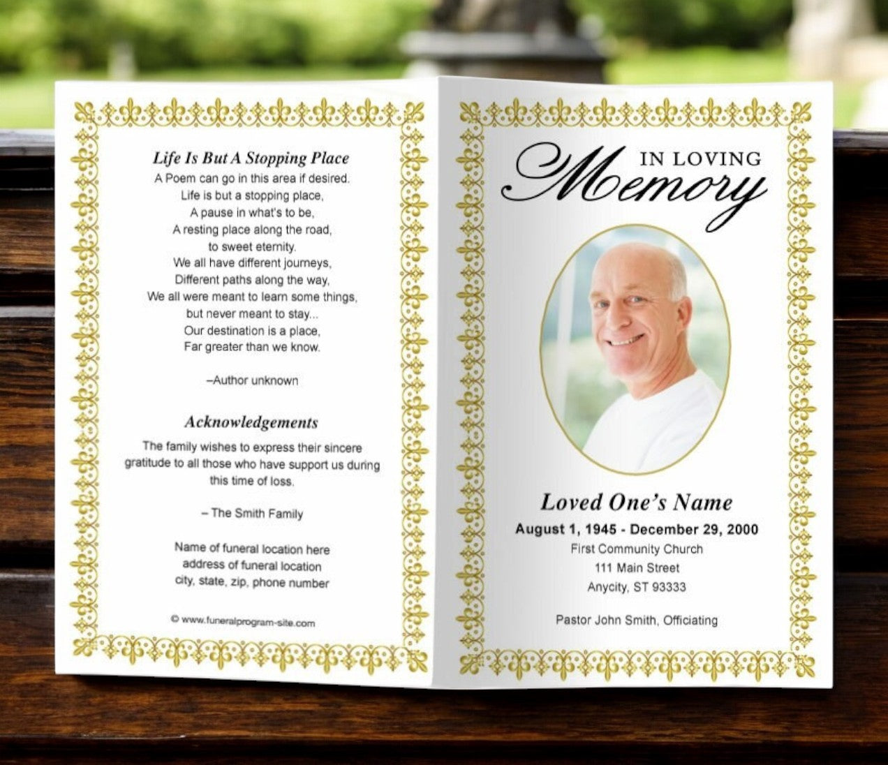 Lexington Funeral Program Template