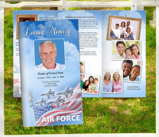 Air Force Trifold Funeral Brochure Template