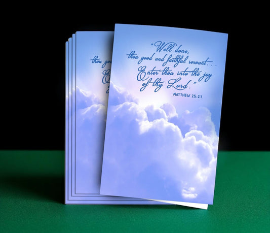 Enter Into Joy Memorial Funeral Program Paper (Pack of 25)