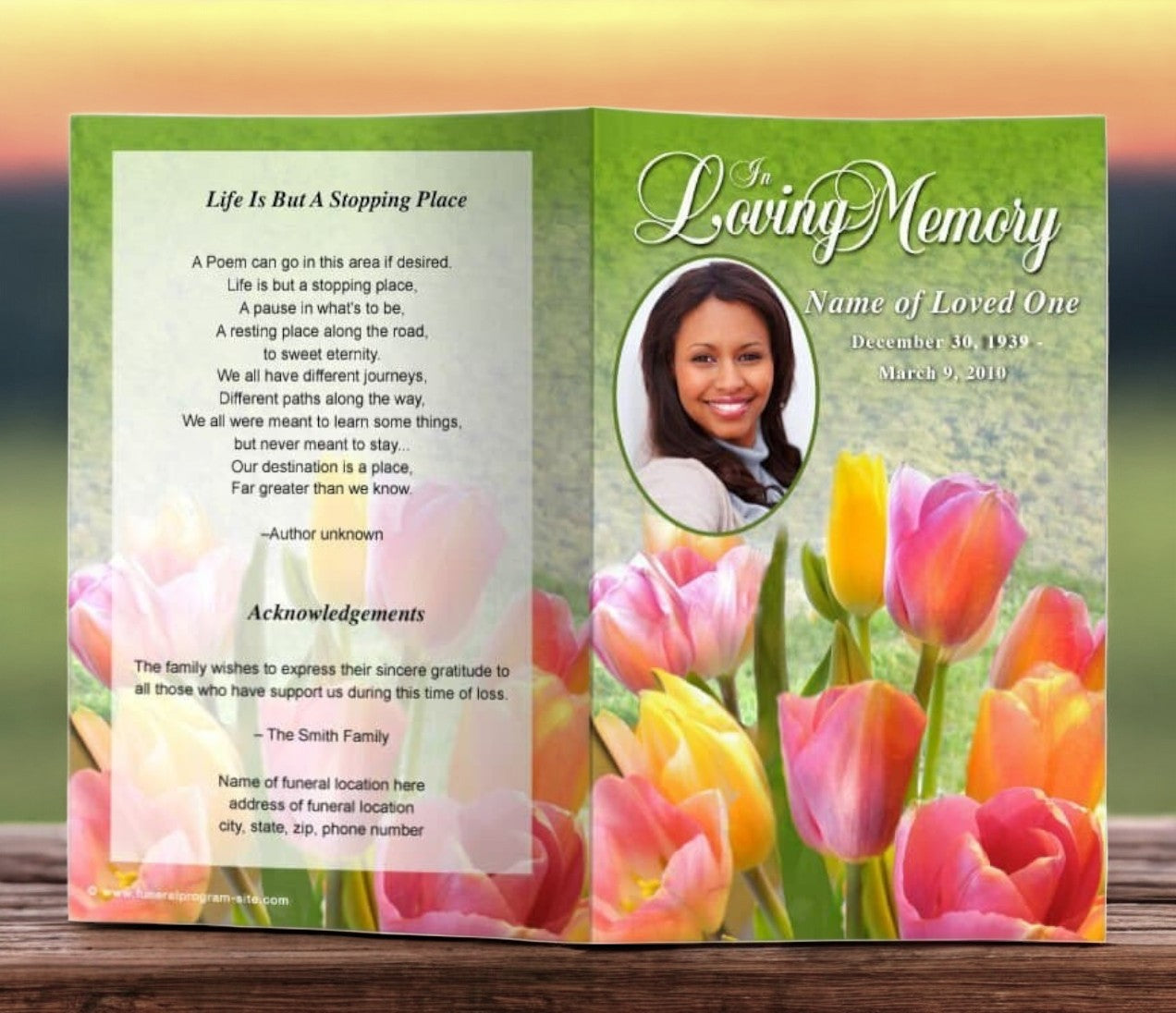 Harvest Funeral Program Template