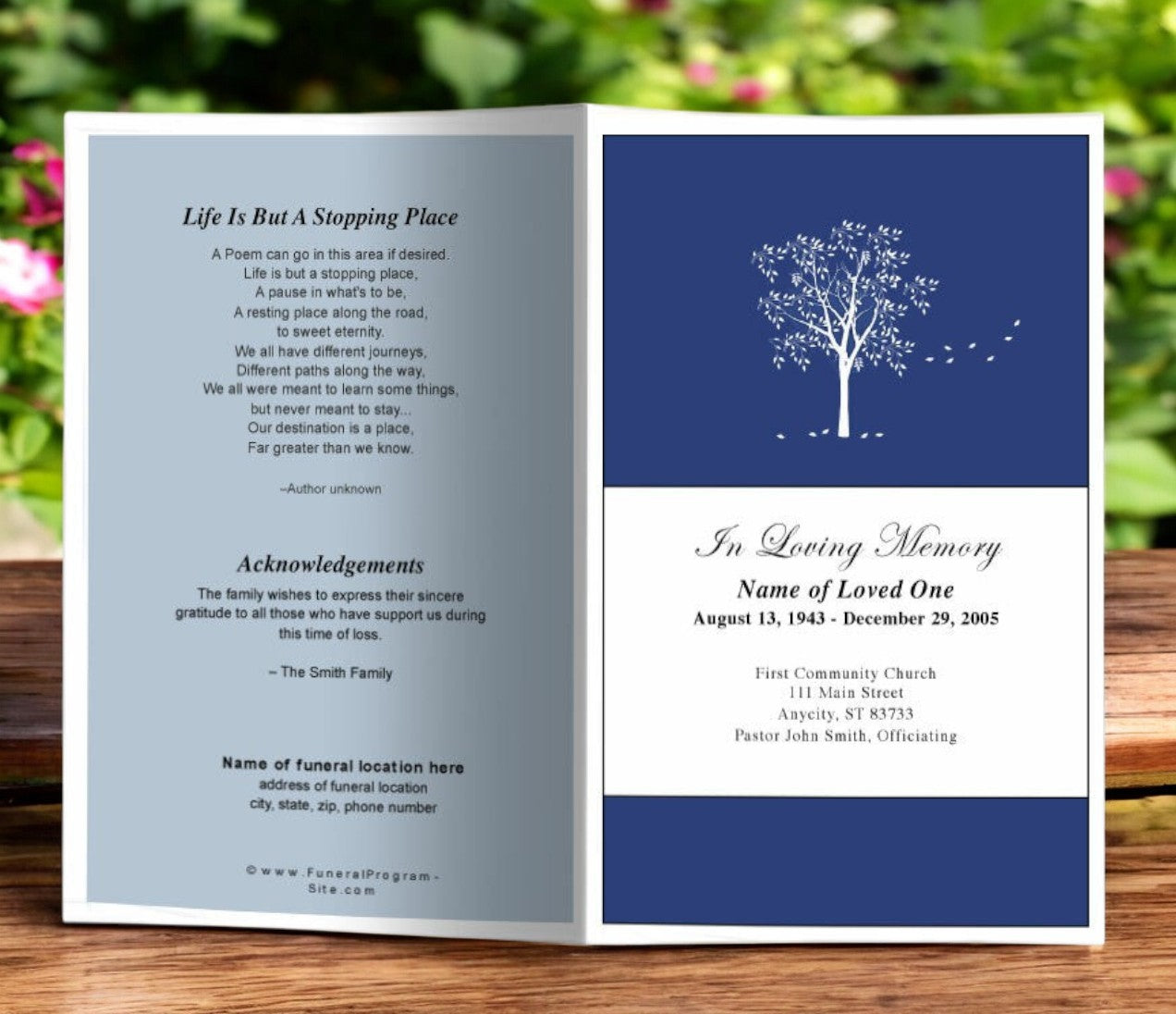 Solitude Funeral Program Template