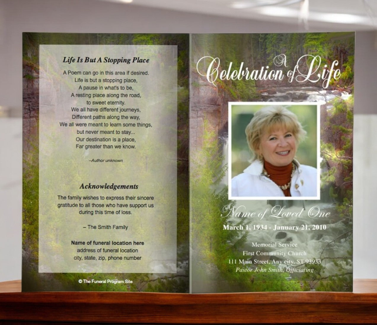 Graceful Funeral Program Template