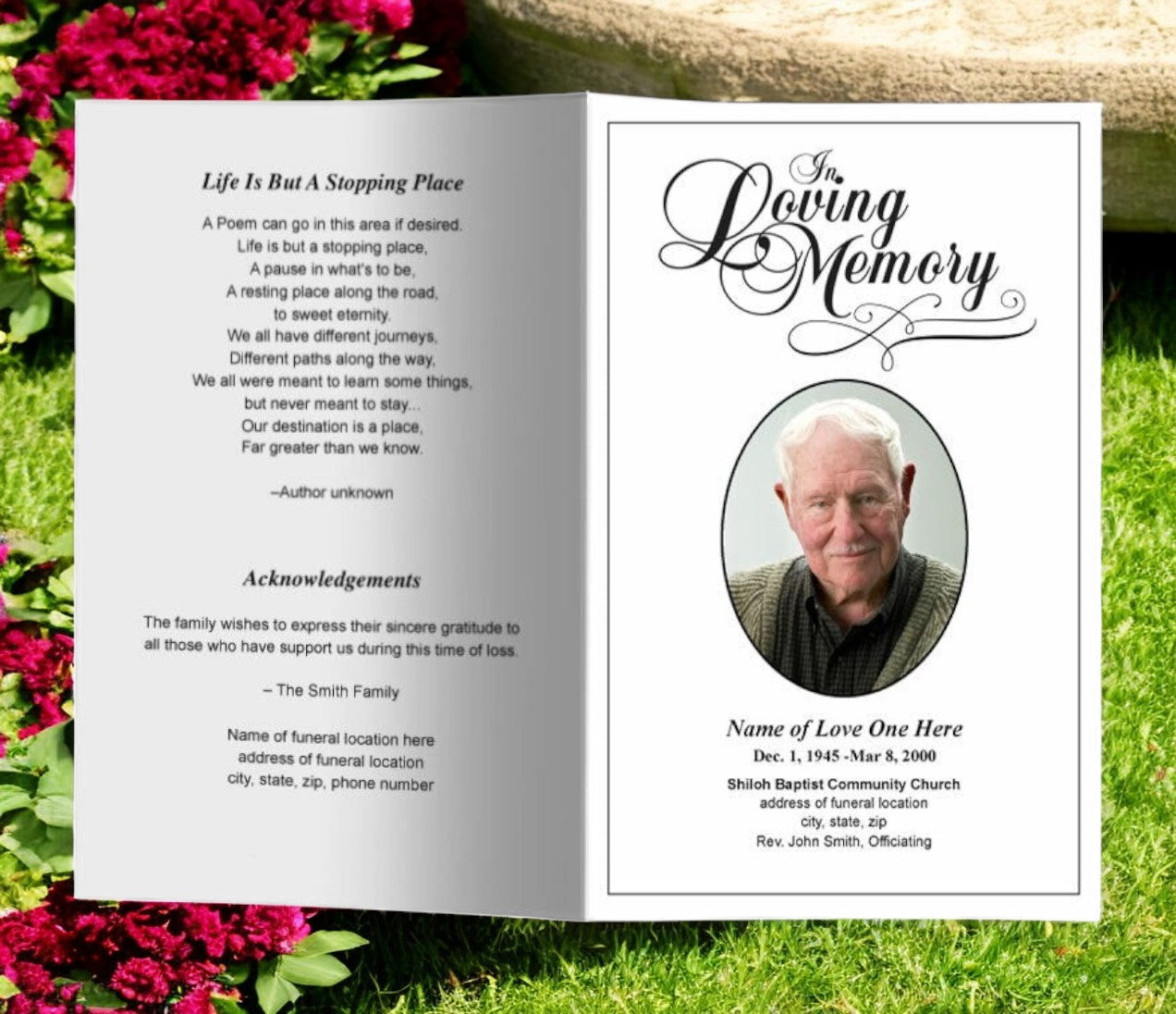 Loving Funeral Program Template