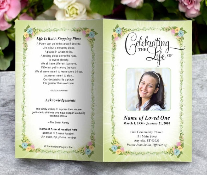Christie Funeral Program Template