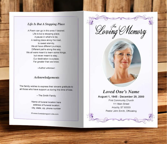 Delicate Funeral Program Template