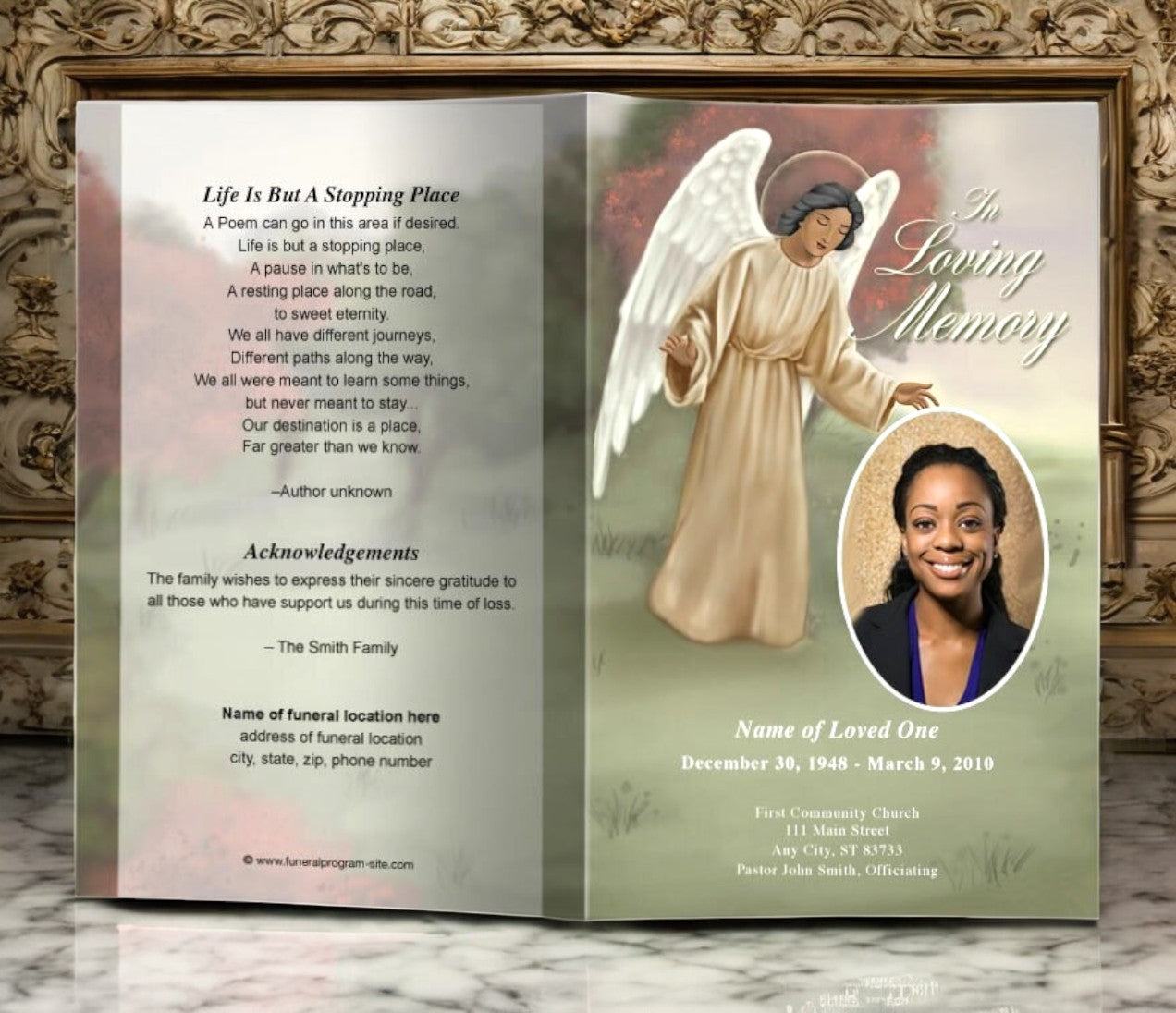 Delilah Funeral Program Template