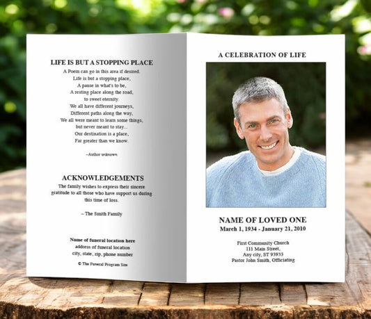 Blank Funeral Program Template