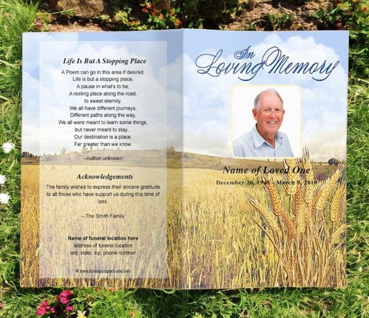 Wheat Funeral Program Template