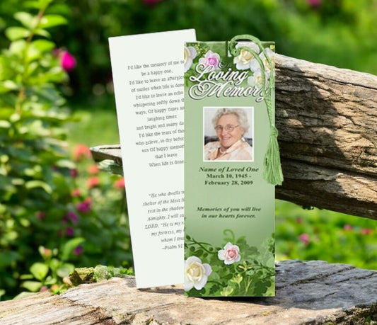 Garden Memorial Bookmark Template