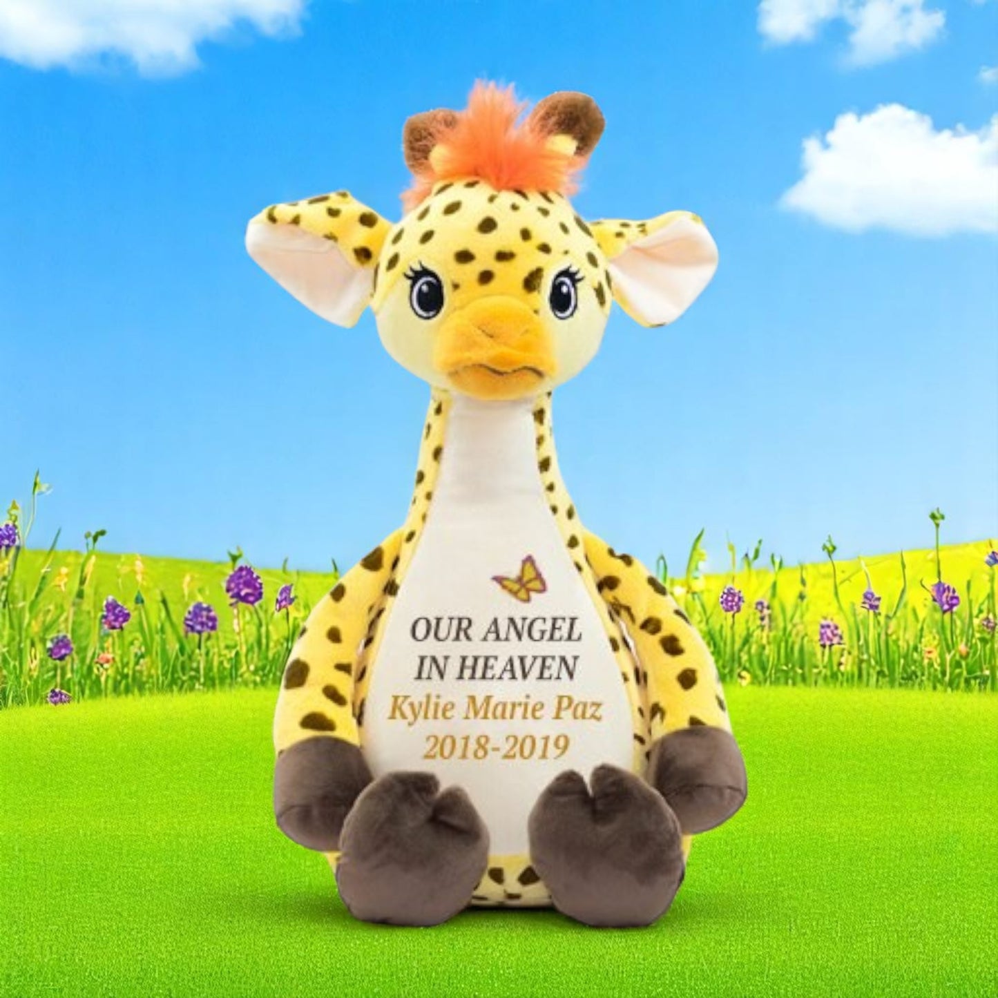Sunny Giraffe Stuffed Animal Memorial Urn