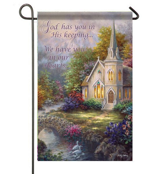 God's Keeping Garden or Cemetery Flag - Funeral Program - Site Funeral Programs & Templates