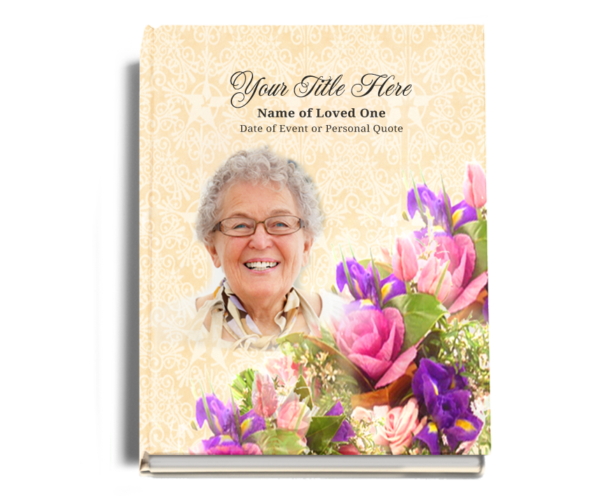 Golden Funeral Guest Book