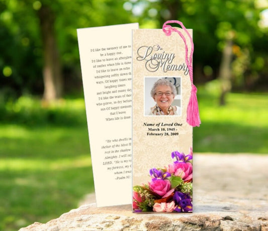 Golden Memorial Bookmark Template