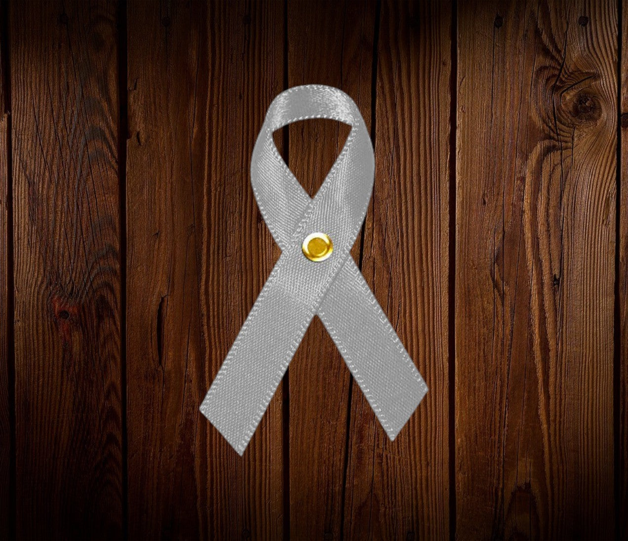 Mini Gray Cancer Ribbon, Awareness Ribbons - Pack of 10