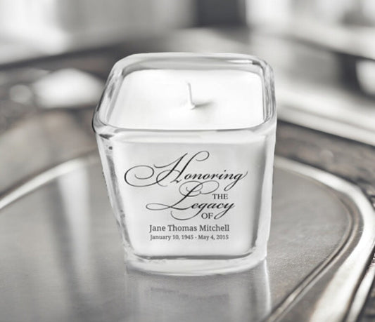 Honoring Legacy Glass Cube Memorial Candle - The Funeral Program Site