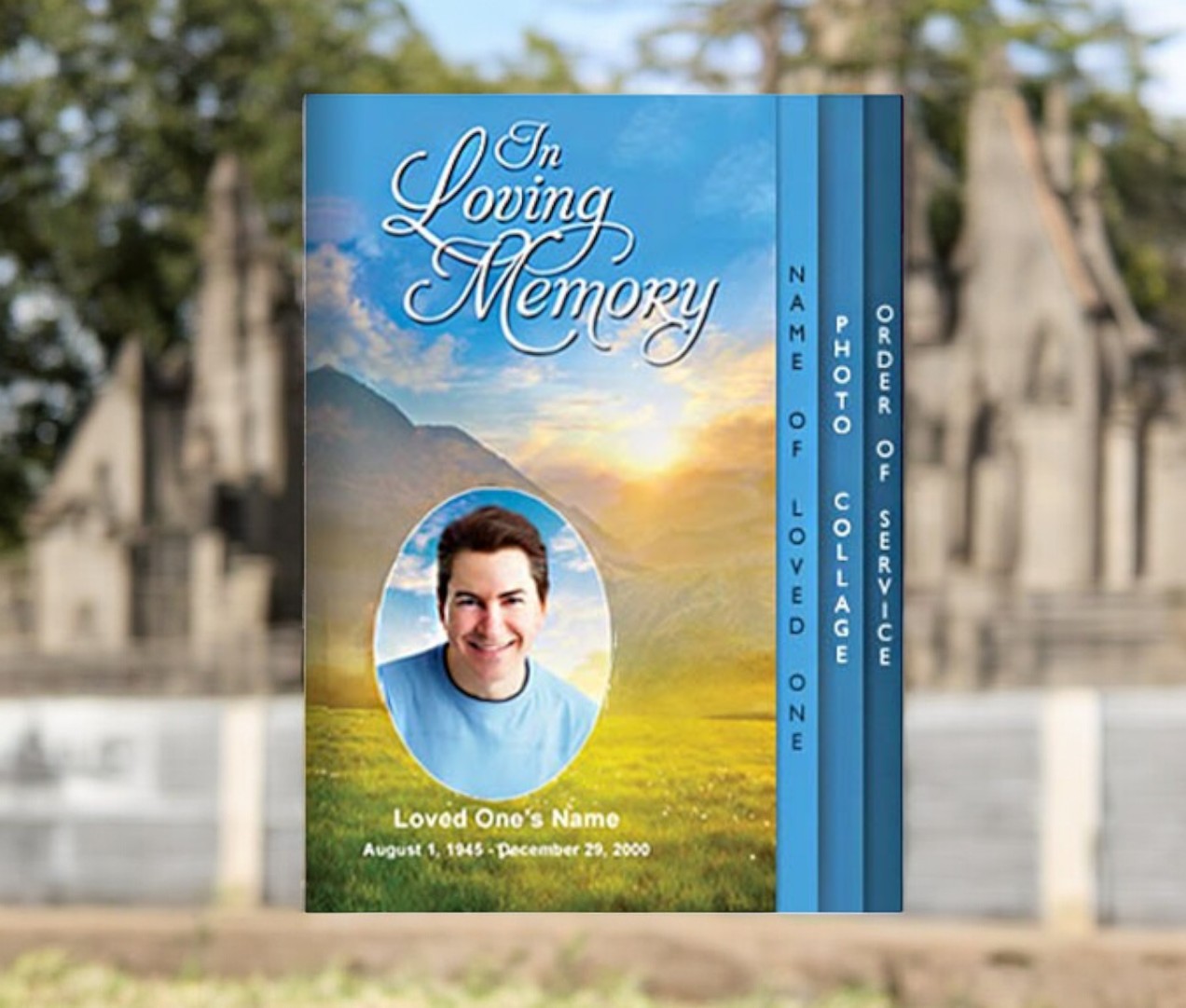 Horizon 8-Sided Graduated Funeral Program Template