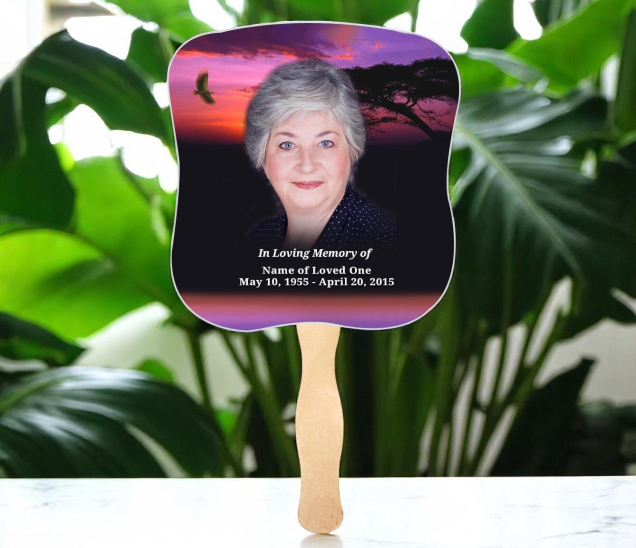 Imagine Memorial Fan With Wooden Handle (Pack of 10)
