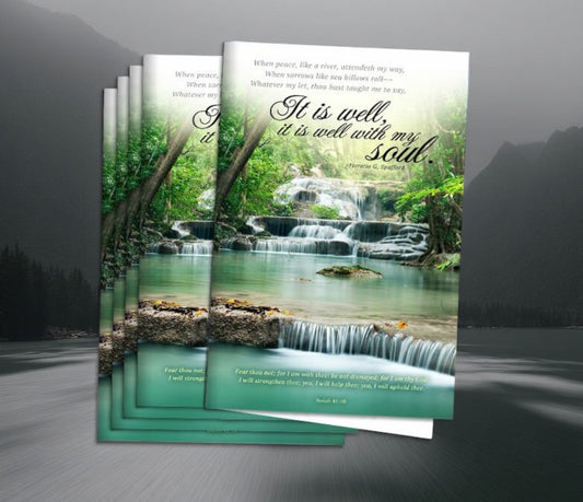 Well With Soul Funeral Program Paper (Pack of 25)