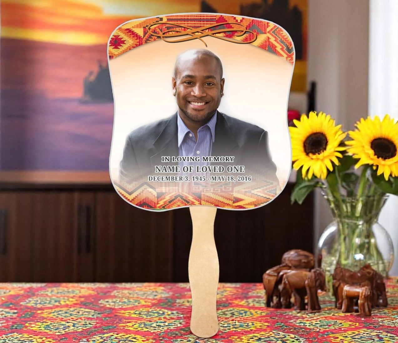 Impala Memorial Fan With Wooden Handle (Pack of 10)