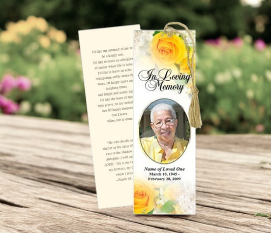 Joyful Memorial Bookmark Template