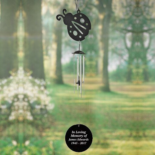 Lady Bug Silhouette In Loving Memory Memorial Wind Chime - Funeral Program - Site Funeral Programs & Templates