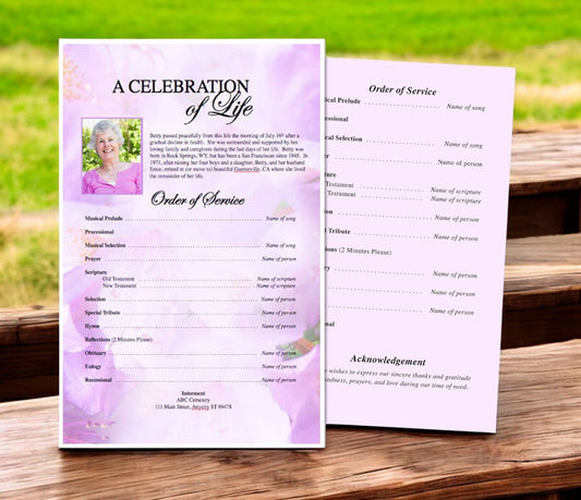 Lavender Funeral Flyer Template