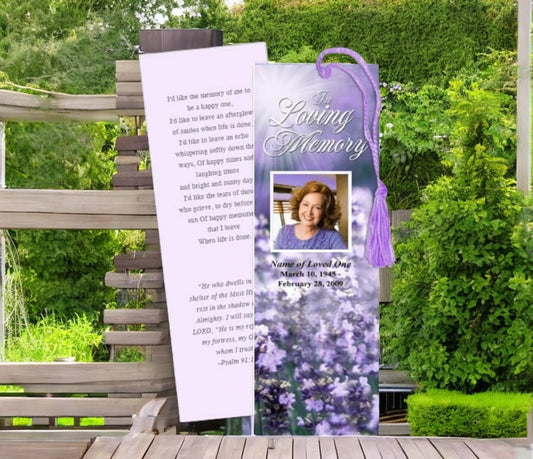 Lilac Memorial Bookmark Template