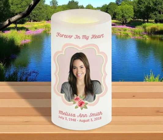 Karissa Flameless LED Personalized Memorial Candle