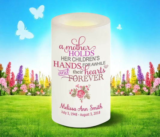Mothers Personalized Flameless LED Memorial Candle