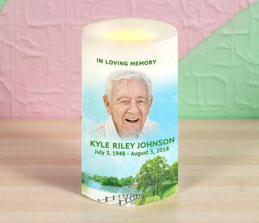 Trees Personalized Flameless LED Memorial Candle